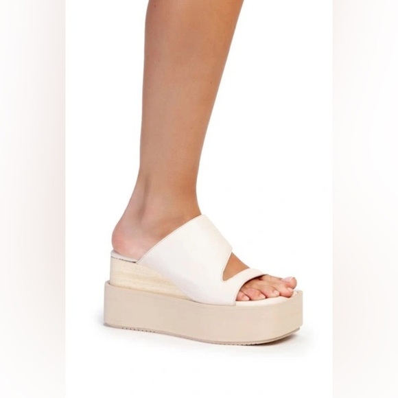 Paloma Barcelo Laxyla Platform Wedge Sandal in Glacial Women's 40 - Picture 1 of 12